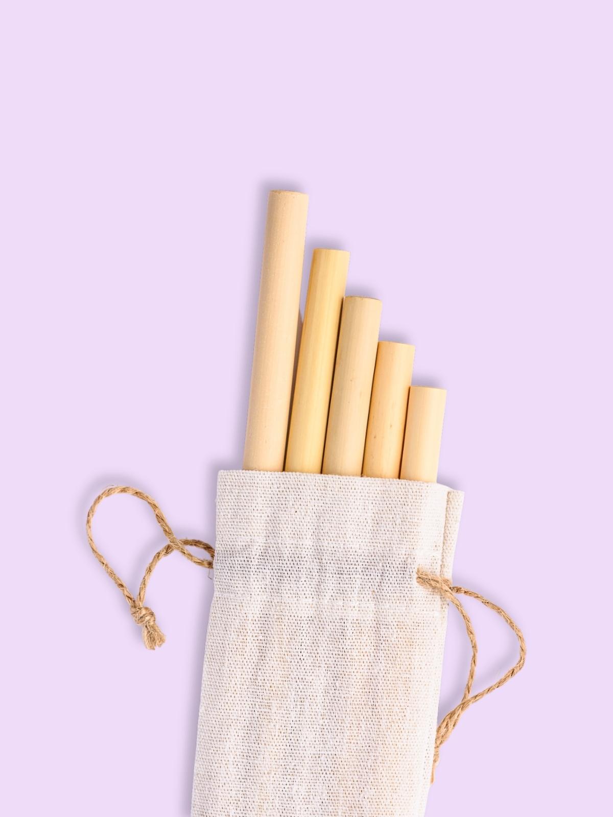 Bamboo Straws x 5